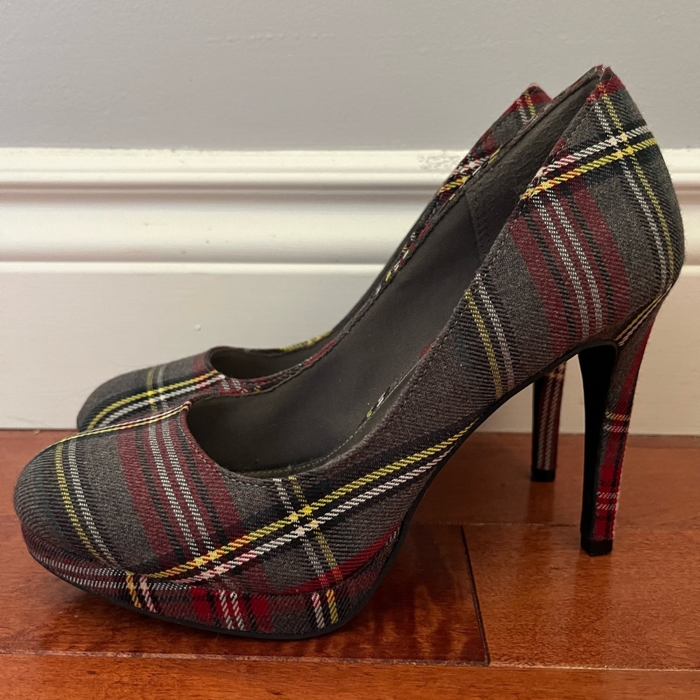 Plaid high heels